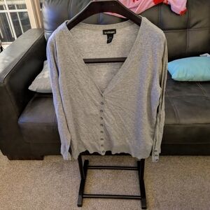 Gray Button-Up Cardigan